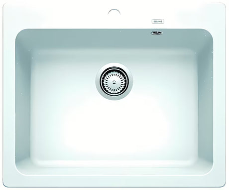 Bijeli granitni sudoper  Blanco Naya 6 pro ugradnja na radnu ploču s integriranim preljevom.