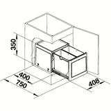 Sivi kanta za otpad Blanco sorter pro za kuhinjski ormarić s jednostavnom montažom
