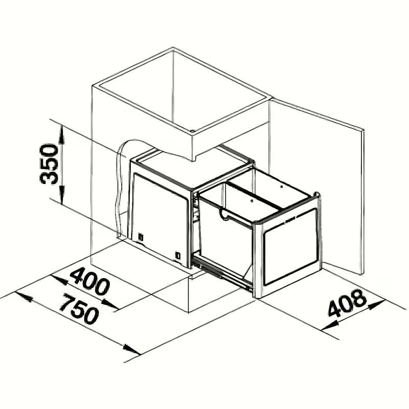 Sivi kanta za otpad Blanco sorter pro za kuhinjski ormarić s jednostavnom montažom