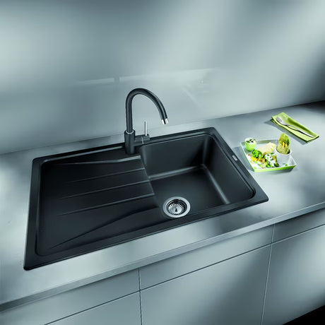 Granitni sudoper  Blanco Sona 45 S ocjednom plohom u boji tartufo pro ugradnja odozgo