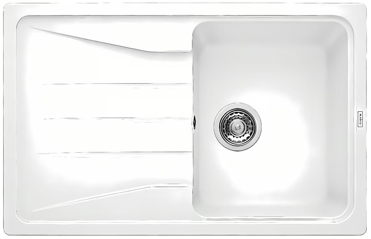 Bijeli granitni sudoper  Blanco Sona 45 S ocjednom plohom pro, ugradnja odozgo na ploču.