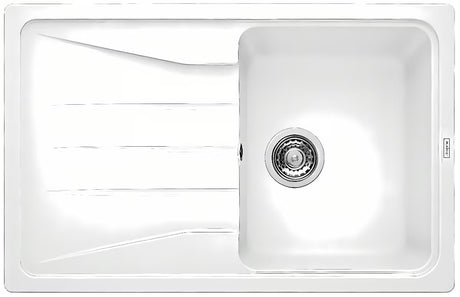 Bijeli granitni sudoper  Blanco Sona 45 S ocjednom plohom pro, ugradnja odozgo na ploču.