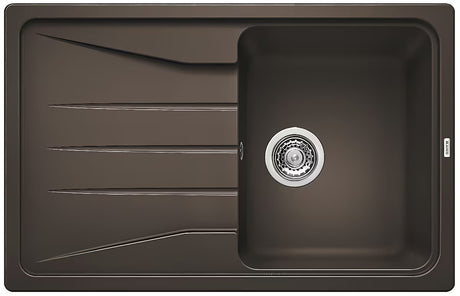 Granitni sudoper  Blanco Sona 45 S ocjednom plohom, ugradnja odozgo, boja kava.