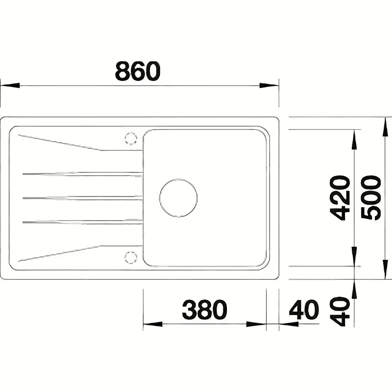 Granitni sudoper  Blanco Sona 5 S ocjednom plohom u boji siva stijena