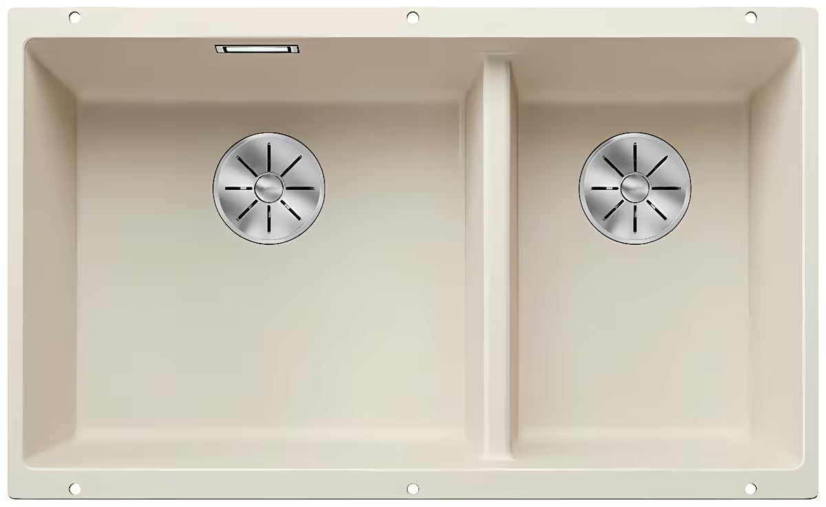 Granitni kuhinjski dvostruki sudoper Blanco Subline 430/270 U pro donja montaža, bijela soft