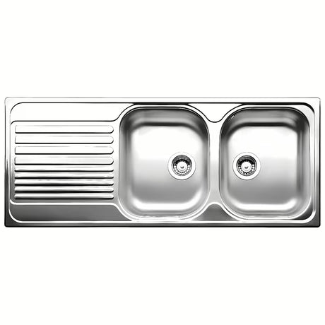 Inox sudoper  Blanco Tipo 8 S dvostrukim koritom i ocjednom plohom u prirodno sjajnoj izvedbi.
