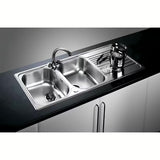 Inox sudoper  Blanco Tipo 8 S dvostrukim koritom i ocjednom plohom u prirodno sjajnoj izvedbi.