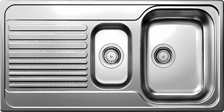 Inox sudoper  Blanco Tipo II 6 S tuš kadom s ocjednom plohom u prirodno sjajnoj izvedbi