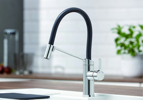 Kromirana miješalica za sudoper Blanco Viu-S s izvlačnim tušem i izljevom zakretnim za 360°