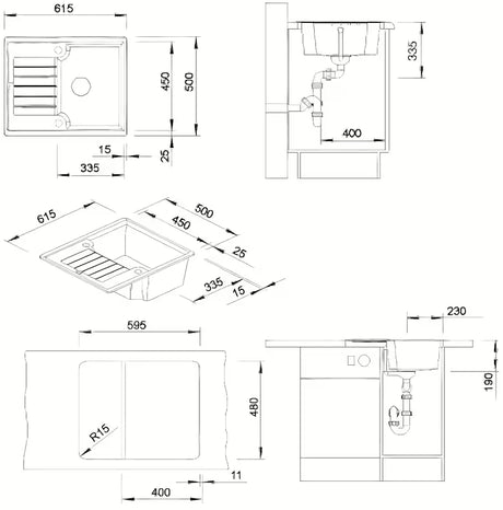 Blanco Zia 40 S granitni sudoper  s ocjednom plohom u boji antracit pro za ugradnju odozgo