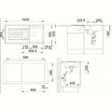 Granitni sudoper  Blanco Zia 6 S u antracit boji s tuš kadom s ocjednom plohom