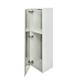 Visoka viseća kupaonski ormarić Cersanit Dormo u bijelom sjaju s četiri police i ogledalom