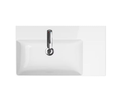 Bijeli viseće umivaonik za kupaonski ormarić Cersanit Inverto od keramike, dimenzije 80,5x45,5 cm