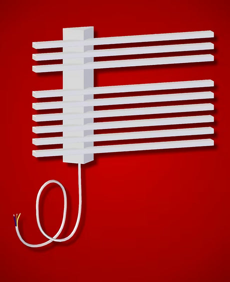 Bijeli kupaonski električni sušač ručnika Elvl Liner 39,5x55 cm pro za zidnu montažu.