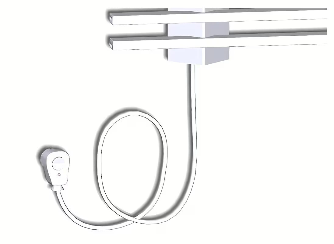 Bijeli kupaonski električni sušač ručnika Elvl Liner 39,5x55 cm pro za zidnu montažu.