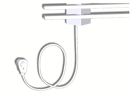 Bijeli kupaonski električni sušač ručnika Elvl Liner 39,5x55 cm pro za zidnu montažu.