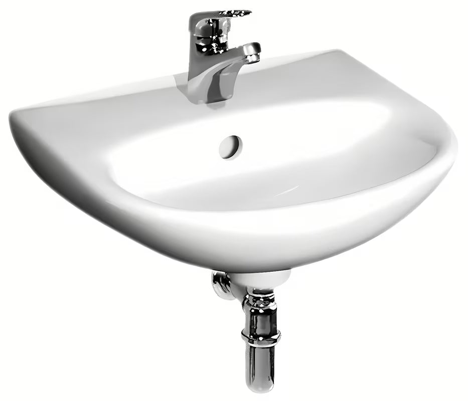 Bijeli keramički mali umivaonik Fayans Neo 40x32 cm s otvorom pro za slavinu u sredini