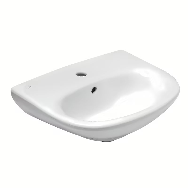 Bijeli viseće keramički umivaonik Fayans Neo 50 x 40 cm s otvorom pro za slavinu u sredini