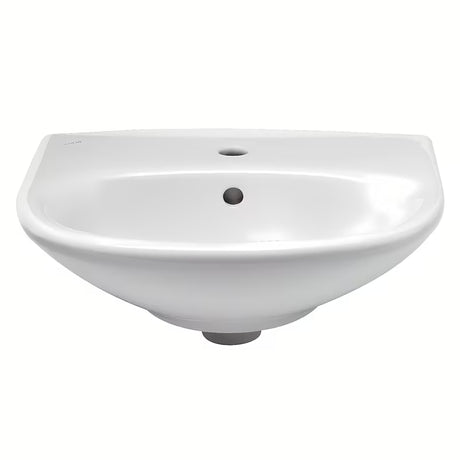 Bijeli viseće keramički umivaonik Fayans Neo 55 x 44 cm s otvorom za pro slavinu u sredini