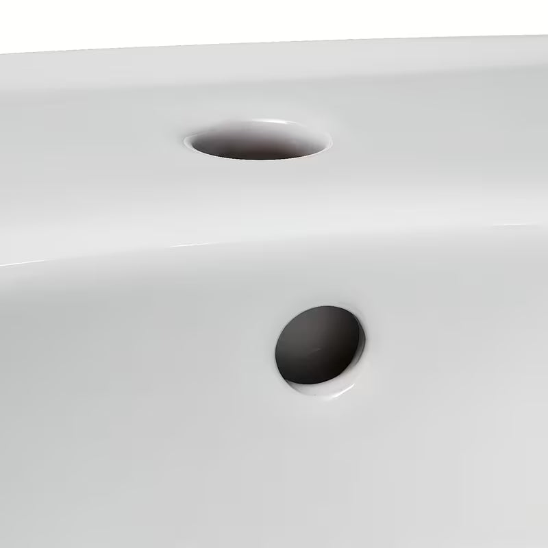 Bijeli viseće keramički umivaonik Fayans Neo 55 x 44 cm s otvorom pro za slavinu u sredini