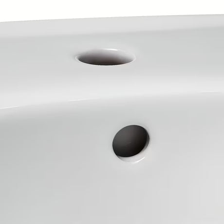 Bijeli viseće keramički umivaonik Fayans Neo 55 x 44 cm s otvorom pro za slavinu u sredini