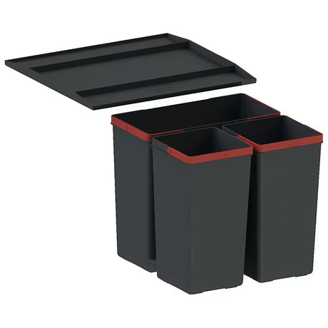 Crni kanta za otpad sorter Franke EasySort s tri posude za kuhinjsku ladicu