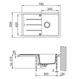 Granitni sudoper  Franke BFG 611-78 s reverzibilnim ocjeđivačem u boji aluminium.