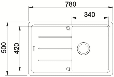 Franke BFG 611-78 granitni sudoper  s reverzibilnom ocjednom plohom pro ugradnja na radnu ploču.