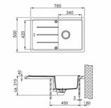 Granitni sudoper  Franke BFG 611-78 s reverzibilnim ocjeđivačem, pro ugradnja na radnu ploču