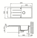 Granitni sudoper  Franke BFG 611 s reverzibilnom ocjednom plohom u boji pješčani melir