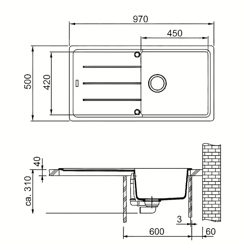Granitni sudoper  Franke BFG 611 s reverzibilnom ocjednom plohom u boji pješčani melir