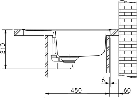 Granitni sudoper  Franke s ocjednom plohom na radnu ploču u boji kašmir, reverzibilna izvedba.