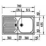 Inox sudoper  Franke Eurostar ETN 614 s ocjeđivačem pro ugradnja na radnu ploču