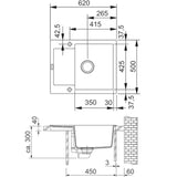 Granitni sudoper  Franke MRG 611-62 s reverzibilnim ocjeđivačem u mat crnoj boji