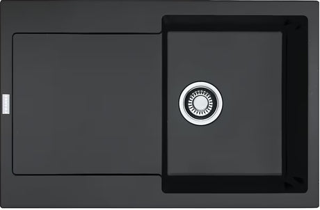Granitni sudoper  Franke MRG 611 s reverzibilnim ocjeđivačem u boji oniks pro ugradnja na ploču.