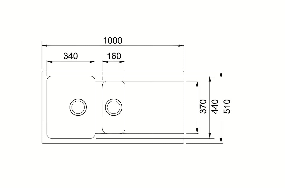 Franke Oid 651 tectonite sudoper  na radnu ploču s reverzibilnim ocjeđivačem u crnoj mat boji.