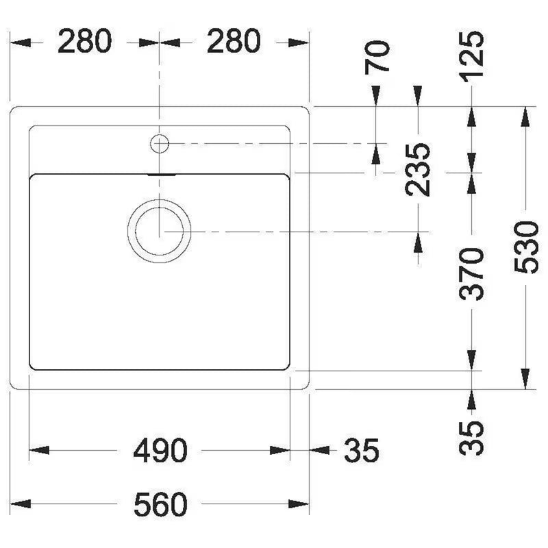 Crni mat kuhinjski jednostruki sudoper Franke SID 610 od materijala Tectonite, pro ugradnja na radnu ploču.