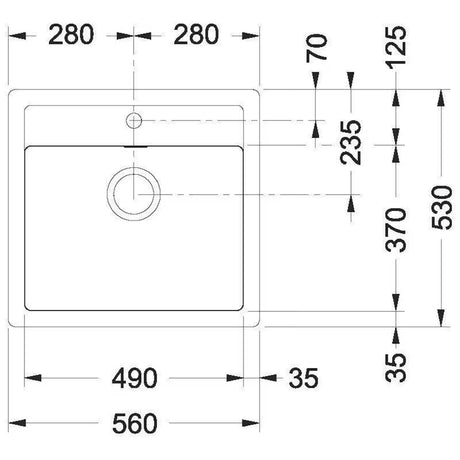 Crni mat kuhinjski jednostruki sudoper Franke SID 610 od materijala Tectonite, pro ugradnja na radnu ploču.