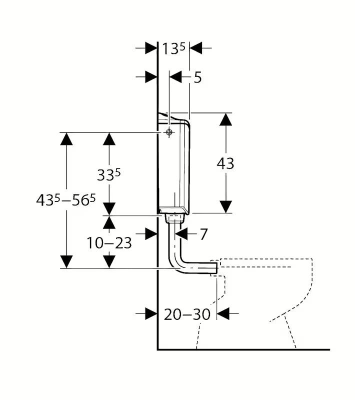 Geberit AP116 podžbukni vodokotlić za WC u boji alpsko bijela s dvokoličinskim ispiranjem