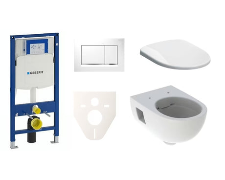 Viseći WC set Geberit Selnova s modulom Duofix, bijelom tipkom i sjedalom sa soft Close i EasyLock