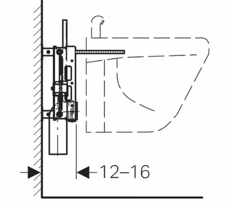 Geberit Kombifix konstrukcija za bide pro za ugradnju u zid s podesivim razmakom i elementima podesivima po visini
