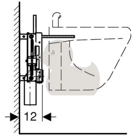 Geberit Kombifix konstrukcija za bide pro za ugradnju u zid s podesivim razmakom i elementima podesivima po visini