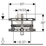 Geberit Kombifix konstrukcija za bide pro za ugradnju u zid s podesivim razmakom i visinski podesivim elementima
