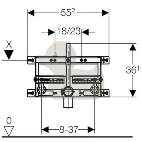 Geberit Kombifix konstrukcija za bide pro za ugradnju u zid s podesivim razmakom i visinski podesivim elementima