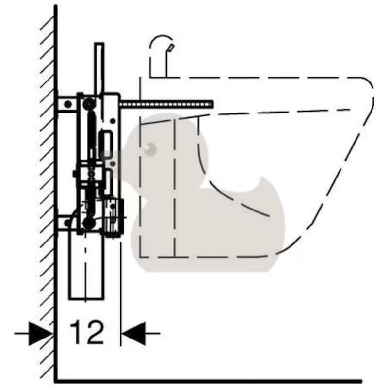Geberit Kombifix konstrukcija za bide pro za ugradnju u zid s podesivim razmakom i elementima podesivima po visini