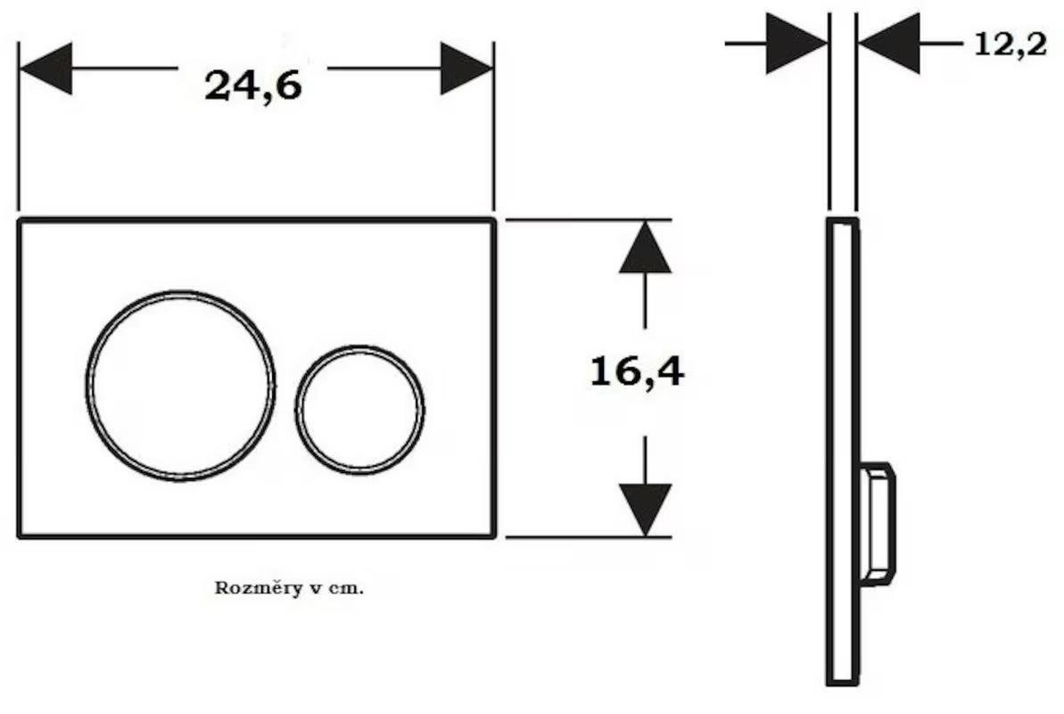 Bijela kromirana dvokoličinska tipka za aktiviranje Geberit Omega20 pro za podžbukni vodokotlić Geberit Omega.