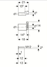 Ekscentrični priključni set Geberit pro viseća WC školjka s pričvrsnim materijalom