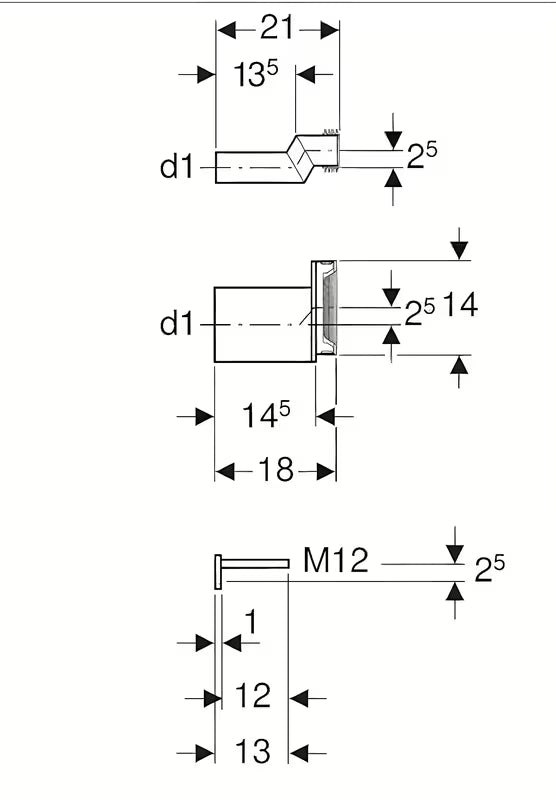 Ekscentrični priključni set Geberit pro viseća WC školjka s pričvrsnim materijalom