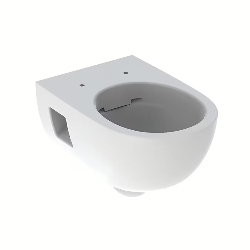 Bijeli viseća WC školjka Geberit Selnova bez sustava za ispiranje od sanitarne keramike.