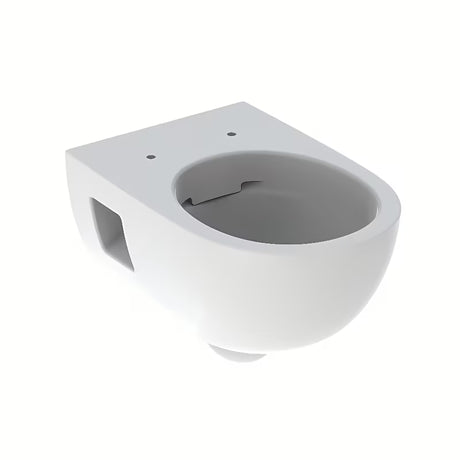 Bijeli viseća WC školjka Geberit Selnova bez sustava za ispiranje od sanitarne keramike.